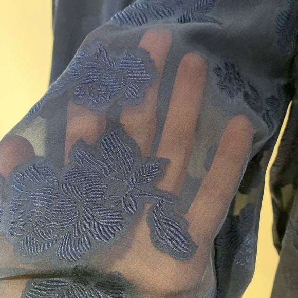 CAMI NYC - semi sheer tie front blouse - Picture 7 of 11